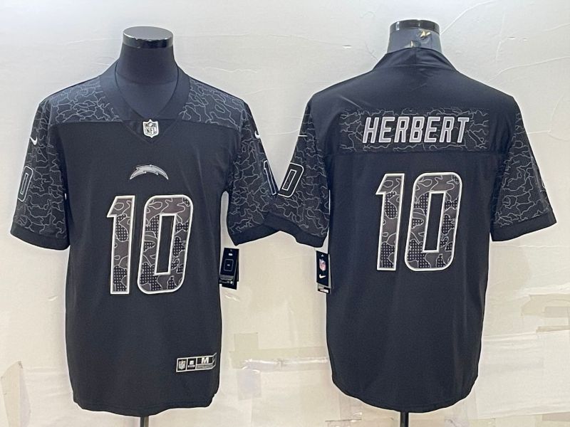 Men Los Angeles Chargers #10 Herbert Black Reflector 2022 Nike Limited NFL Jersey